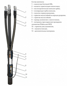 Концевая кабельная Муфта 3 КВТп-10 (150-240)  без наконечников ZKabel