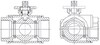 Кран шаровой трехходовой КПР-Т3 с электроприводом 40 =24 В